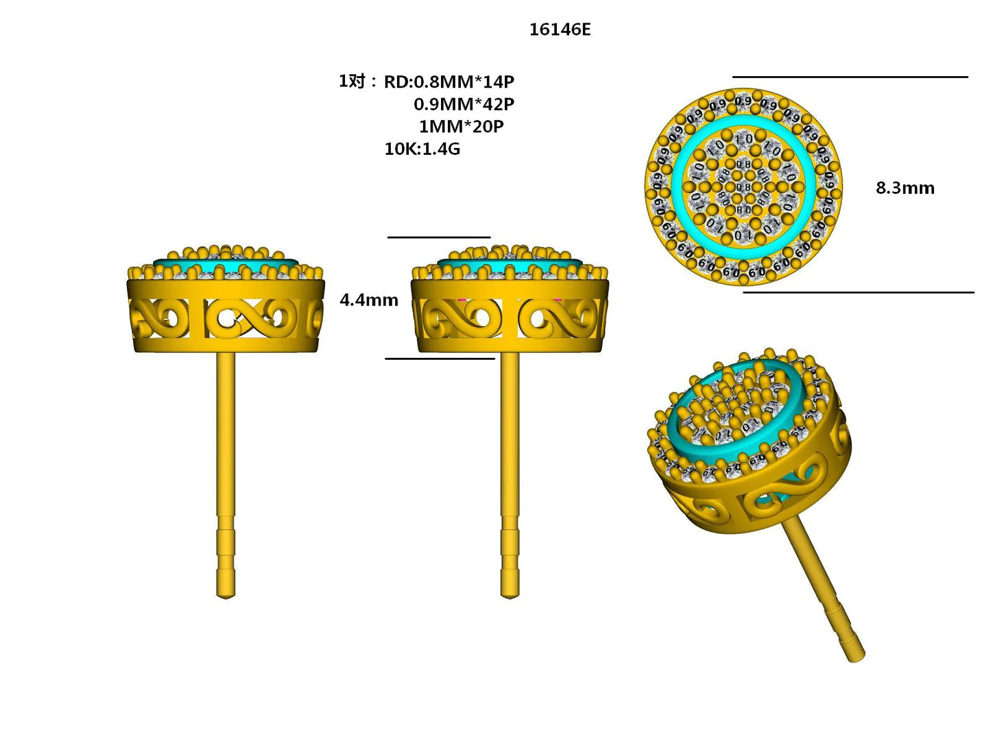 16146E Earring With Diamonds