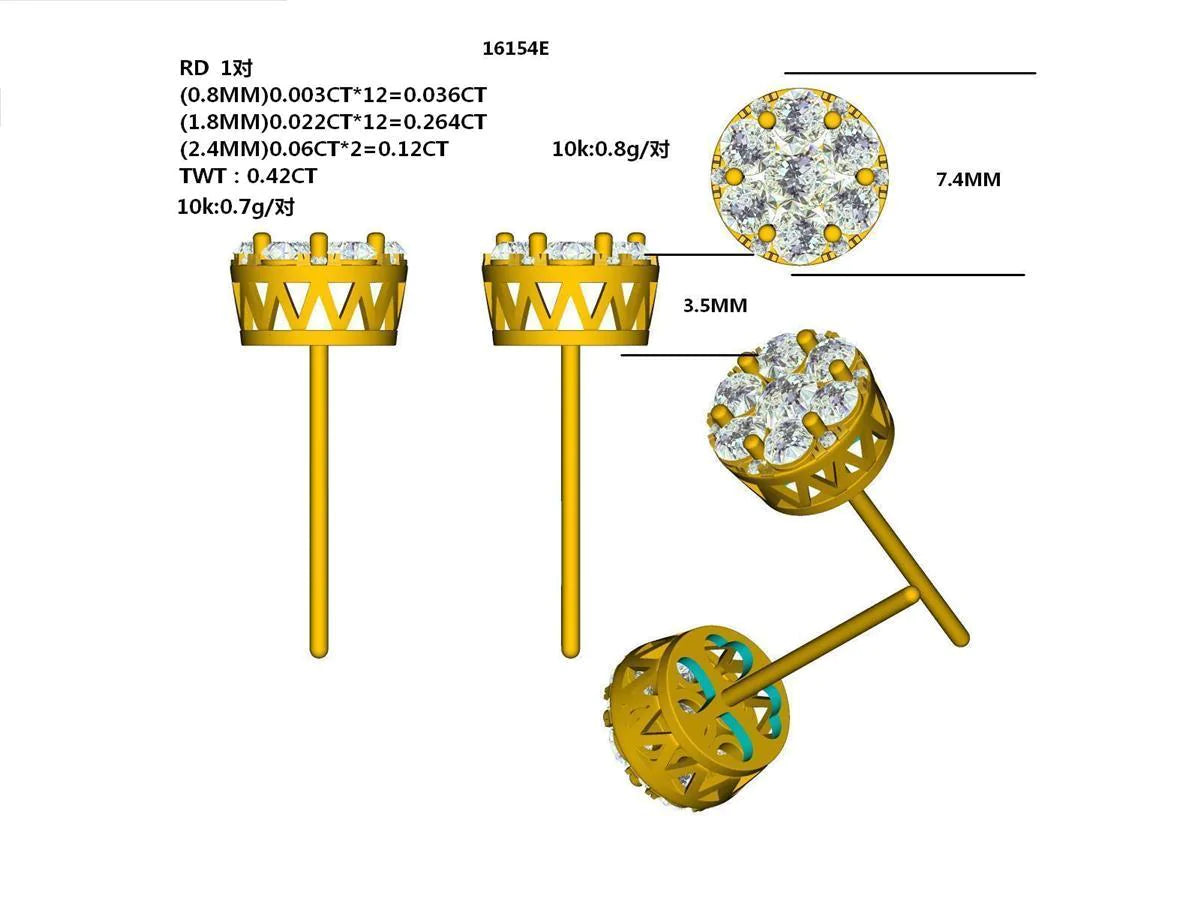 16154E Earring With Diamonds