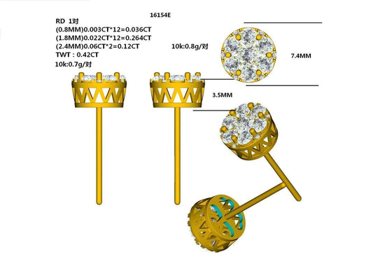 16154E Earring With Diamonds