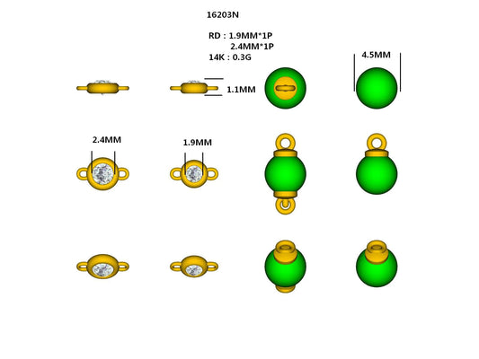 16203N Necklace With Diamond & Gemstone