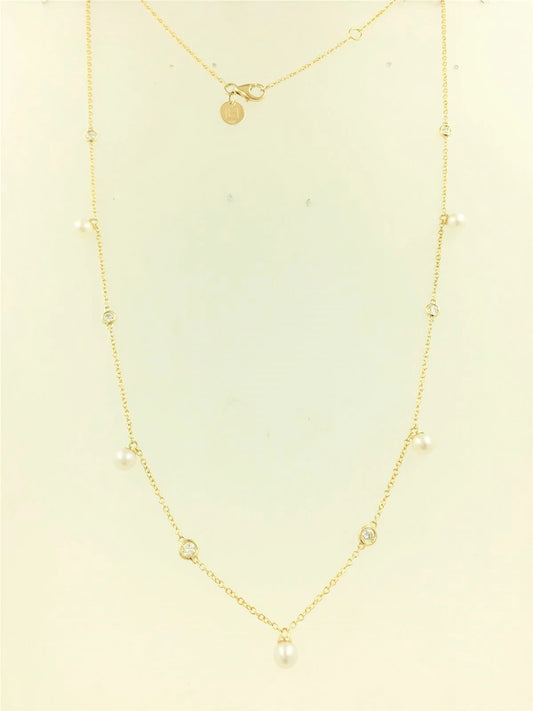 16204N Necklace With Diamond & Gemstone