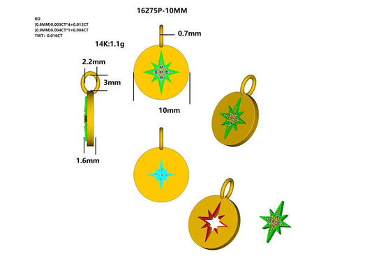 16275P-10MM Pendant With Diamond