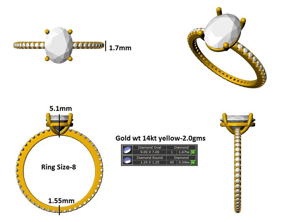 16489R Ring With Diamond & Gemstone