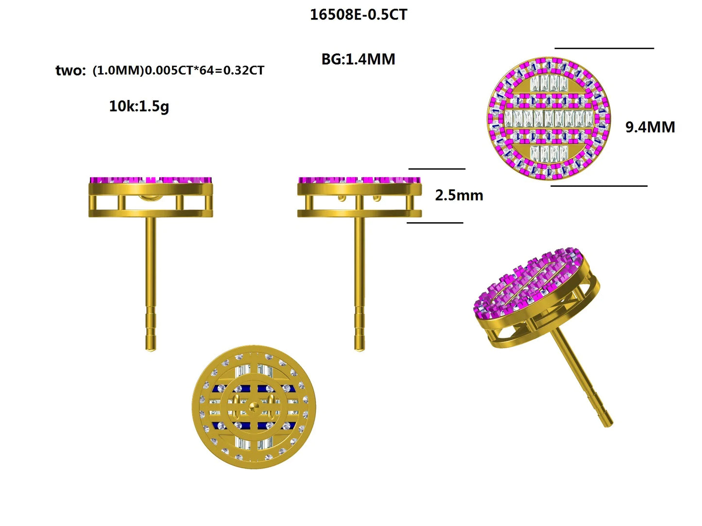 16508E-0.50CT Earring With Diamonds