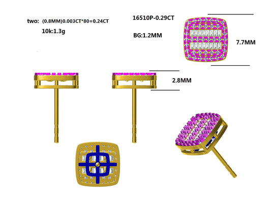 16510E-0.29CT Earring With Diamonds