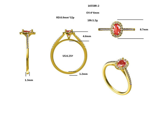 16558R-OV6X4MM Ring With Diamond