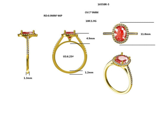 16558R-OV9X7MM Ring With Diamond