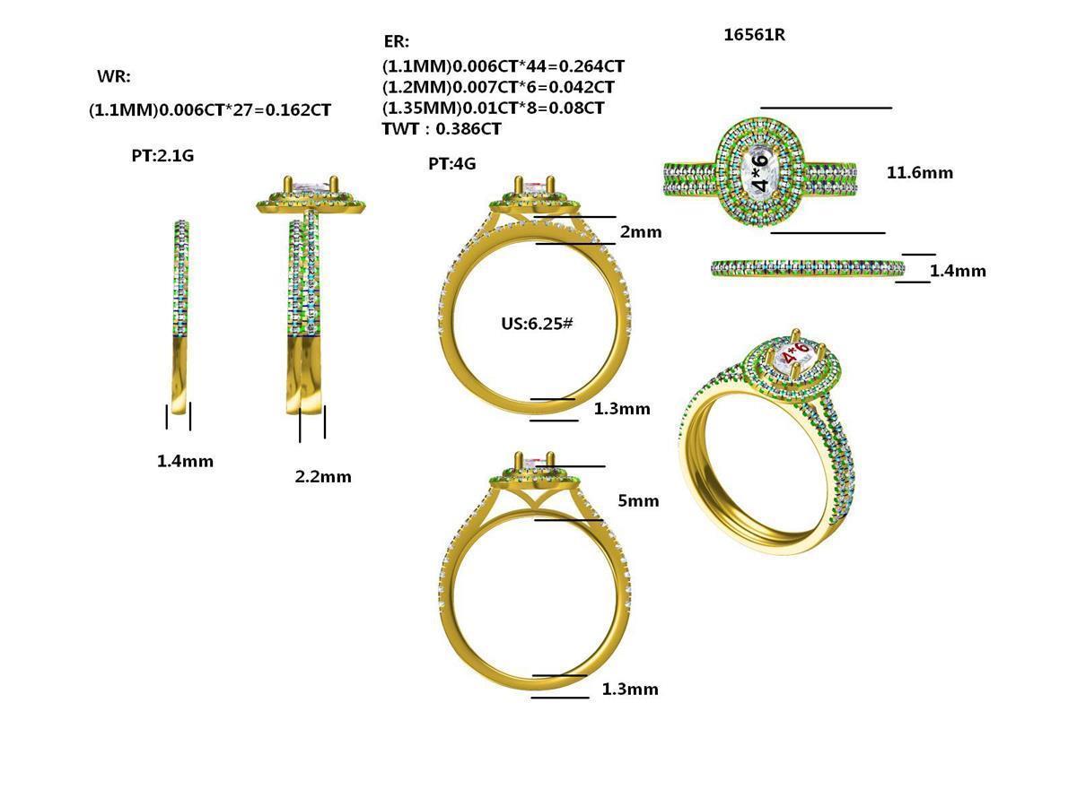 16561R-OV6X4 Bridal Ring With Diamond