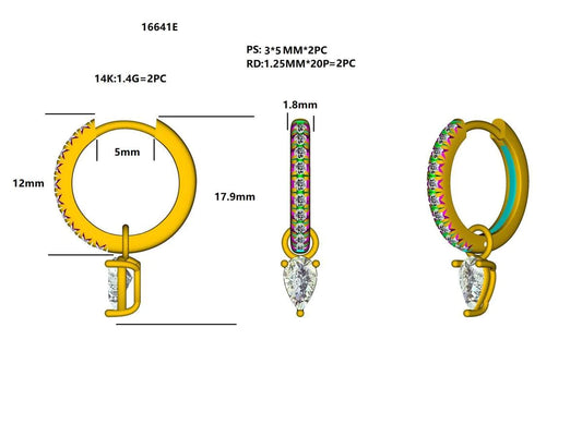 16641E Earring With Diamond
