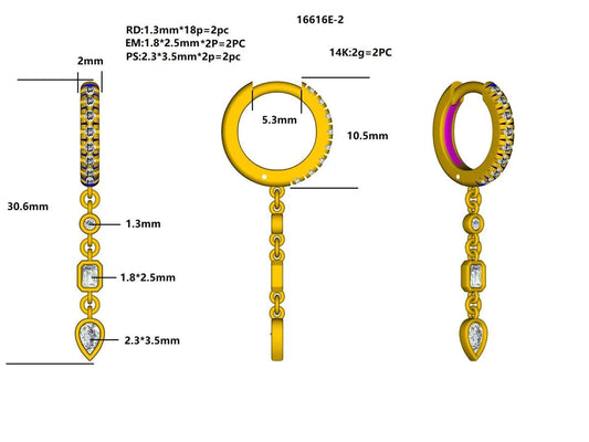 16646E Earring With Diamond