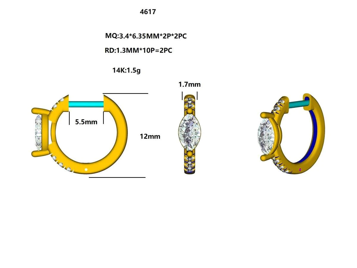 16662E Earring With Diamond