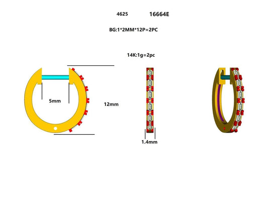 16664E Earring With Diamond