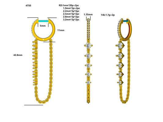 16665E Earring With Diamond
