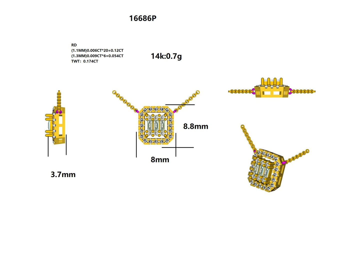 16686P Necklace With Diamond