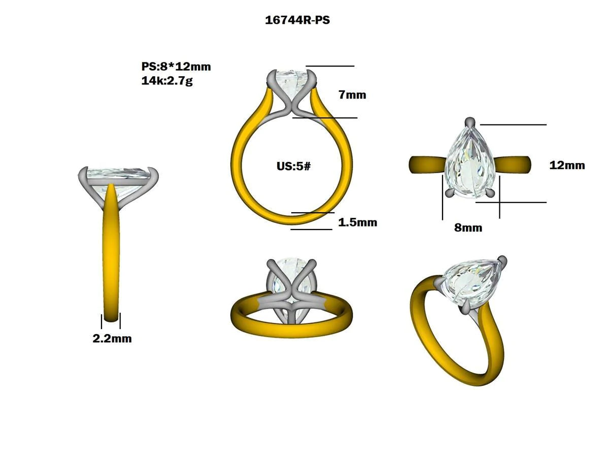 16744R-PS Ring With Diamond & Gemstone