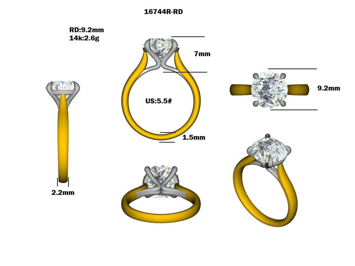 16744R-RD Ring With Diamond & Gemstone