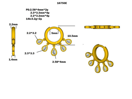 16750E Earring With Diamond