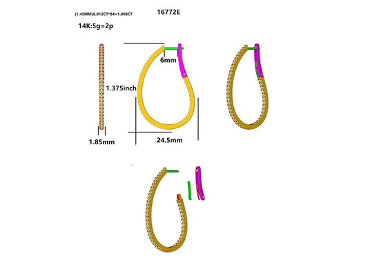 16772E-1CT Earring With Diamond