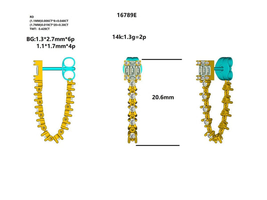 16789E Earring With Diamond