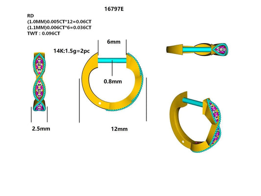 16797E Earring With Diamond
