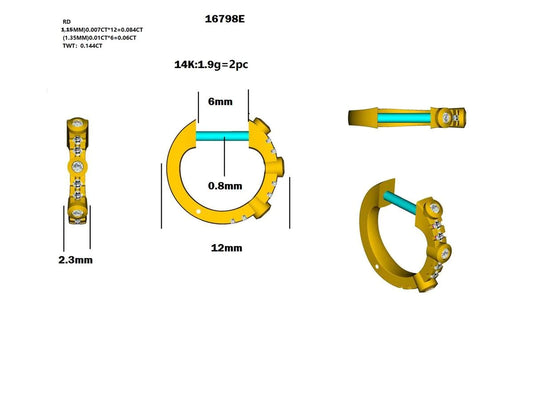 16798E Earring With Diamond