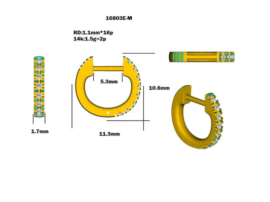 16803E-M Earring With Diamond