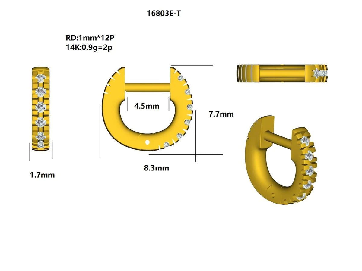 16803E-T Earring With Diamond