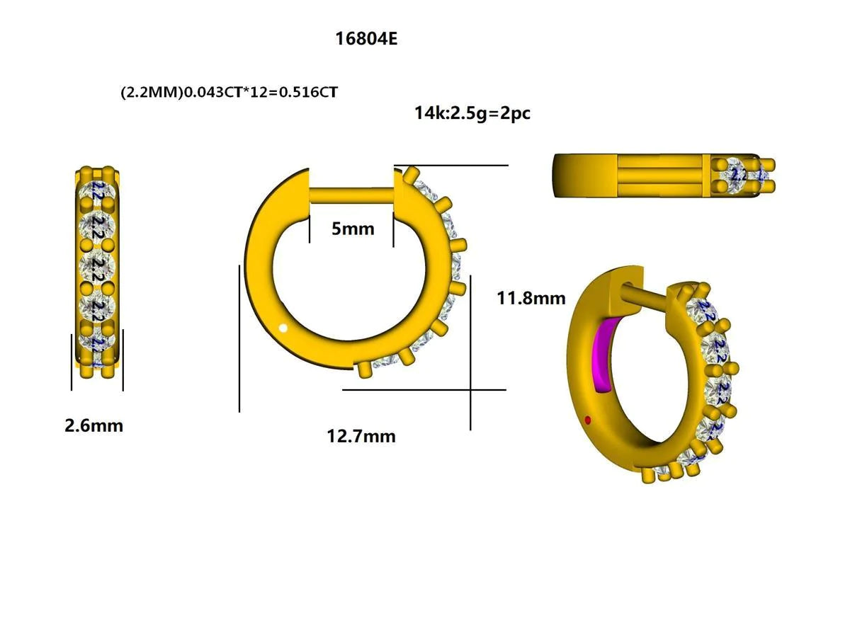 16804E Earring With Diamond