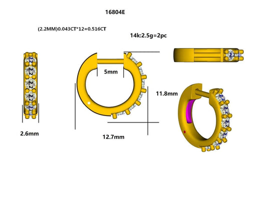 16804E Earring With Diamond
