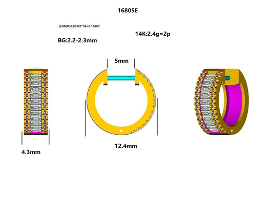 16805E Earring With Diamond