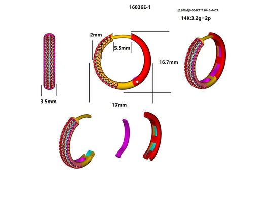 16836E Earring With Diamond