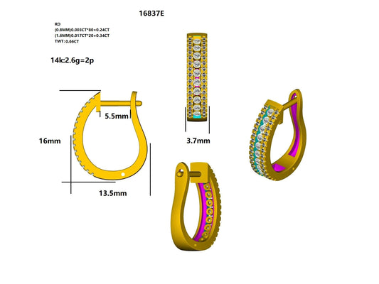 16837E Earring With Diamond