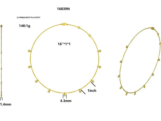 16839N-1.6MM Necklace With Diamond