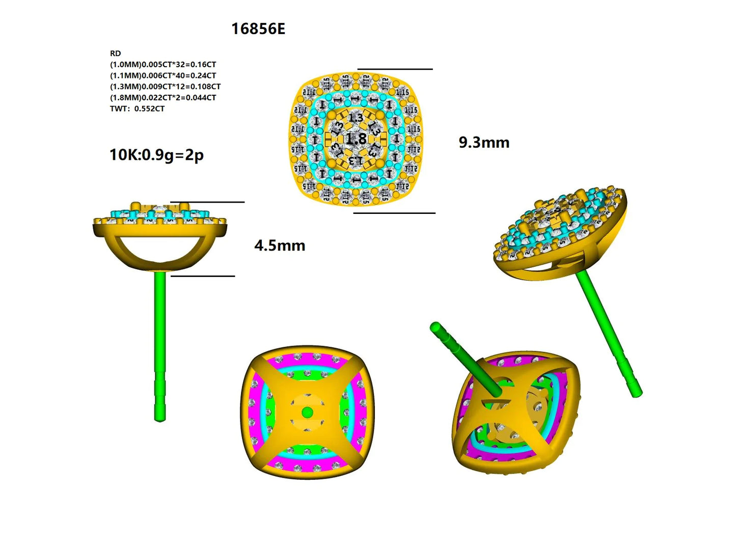 16856E Earring With Diamond