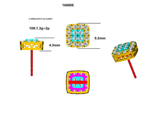 16860E Earring With Diamond