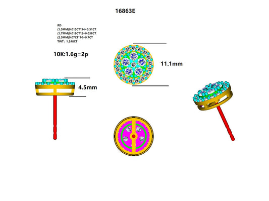 16863E Earring With Diamond