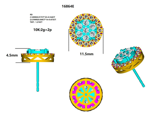 16864E Earring With Diamond