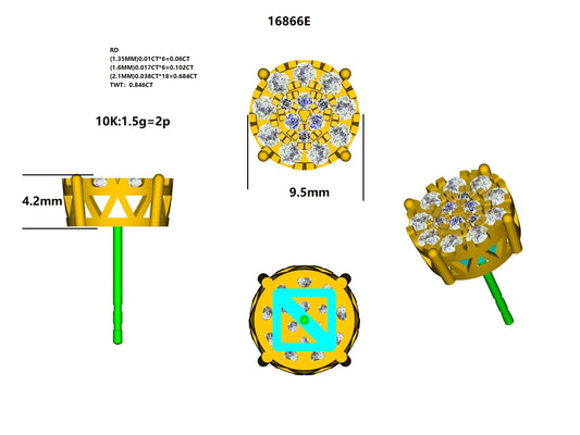 16866E Earring With Diamond