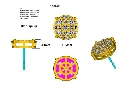 16867E Earring With Diamond