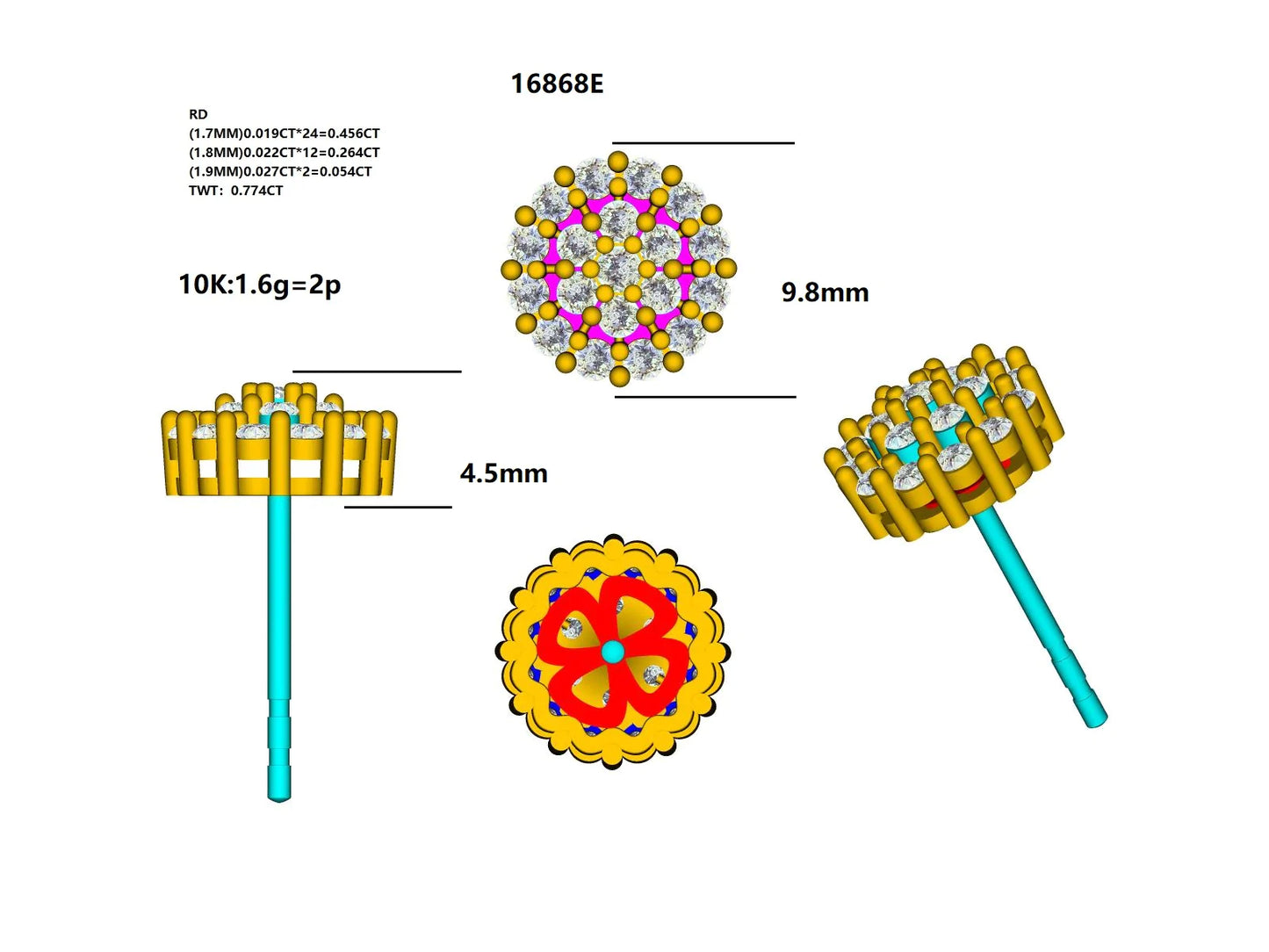 16868E Earring With Diamond