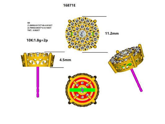 16871E Earring With Diamond