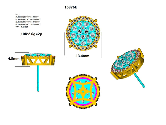 16876E Earring With Diamond