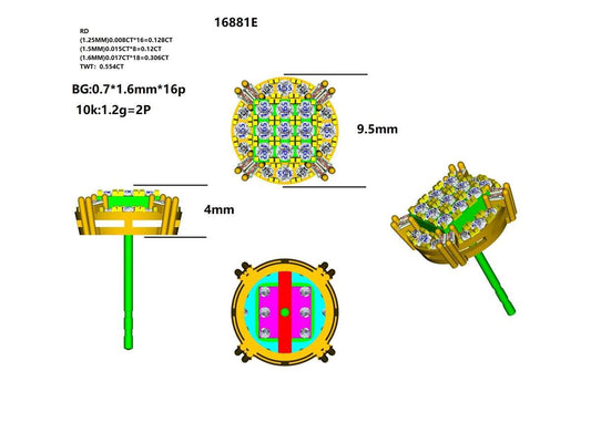 16881E Earring With Diamonds