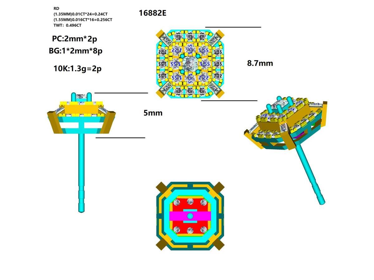 16882E Earring With Diamonds