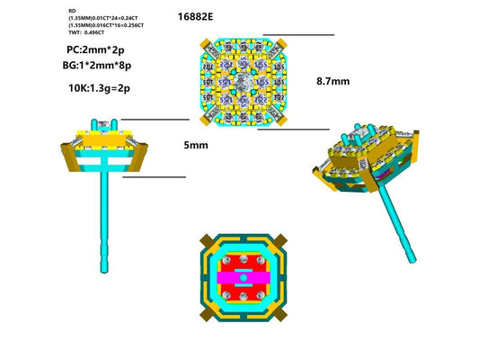 16882E Earring With Diamonds