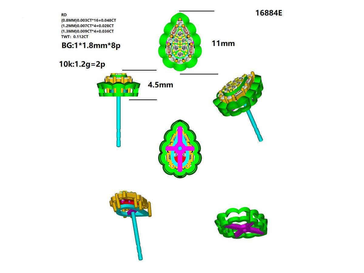 16884E Earring With Diamonds