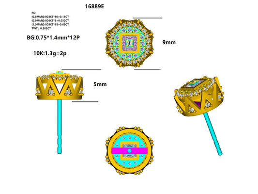 16889E Earring With Diamonds