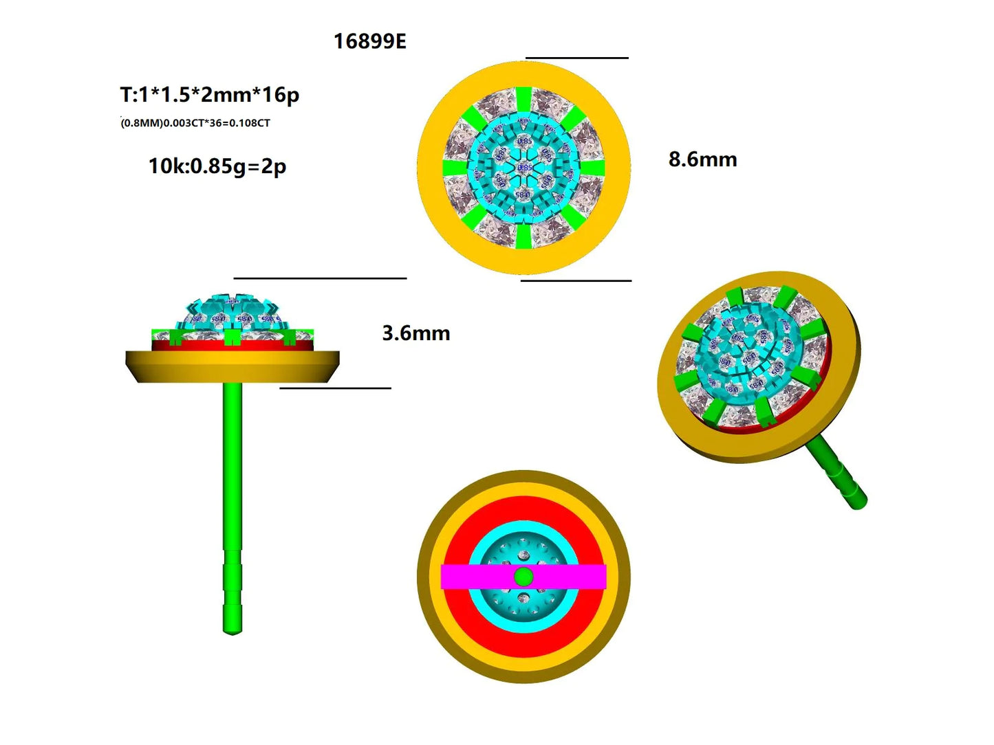 16899E Earring With Diamond