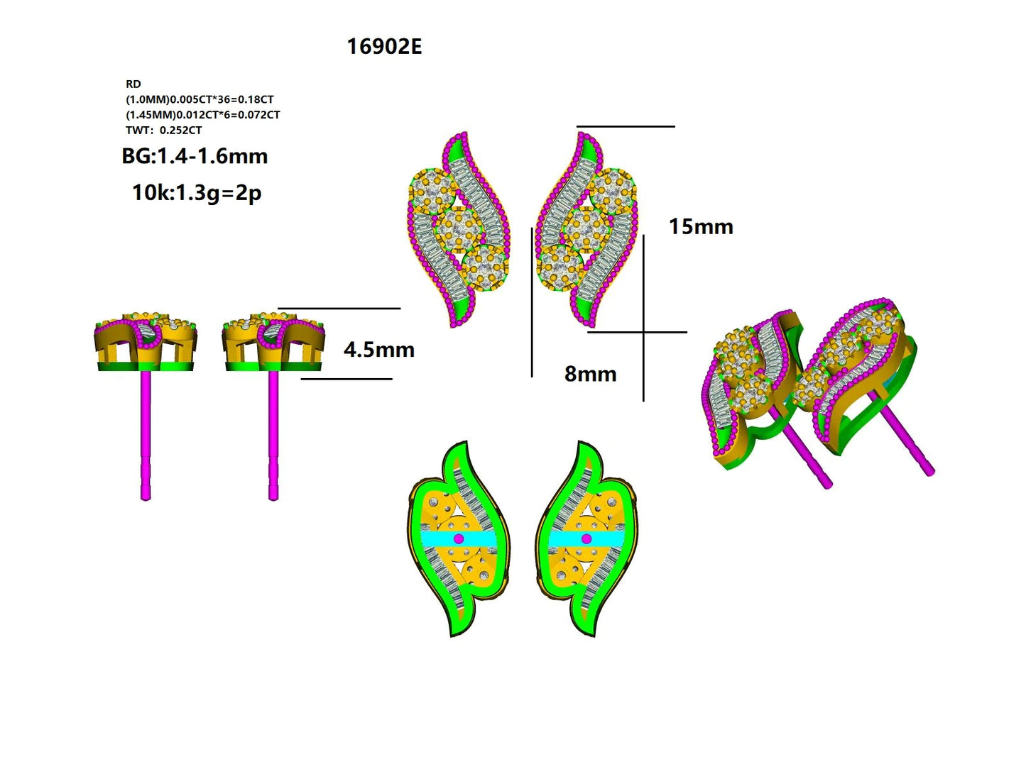 16902E Earring With Diamond