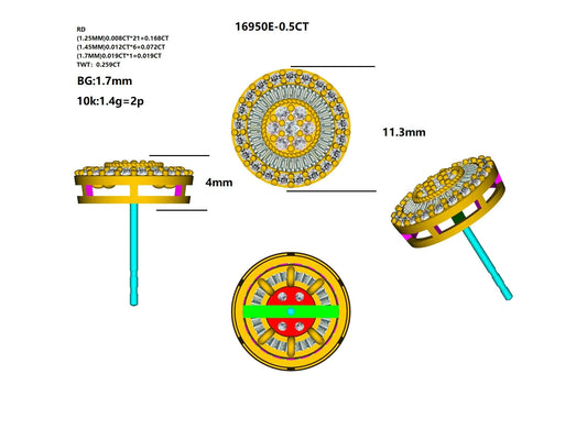 16950E-0.5CT Earring With Diamond